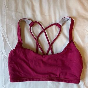 Women's Pink Strappy Sports Bra